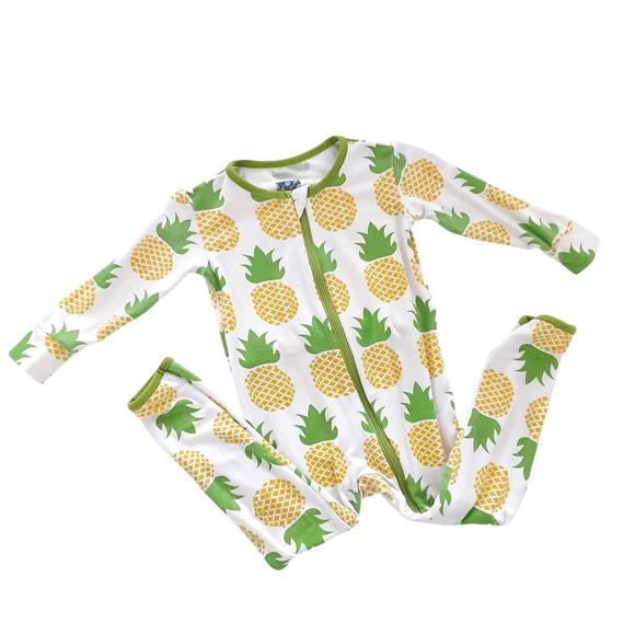 Kickee Pants Bamboo Zip Sleeper Pineapple Baby 18-24mo Gender Neutral Summer - Picture 1 of 4